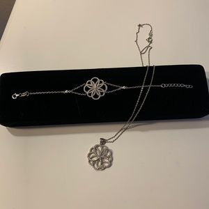 Sterling silver necklace and bracelet.